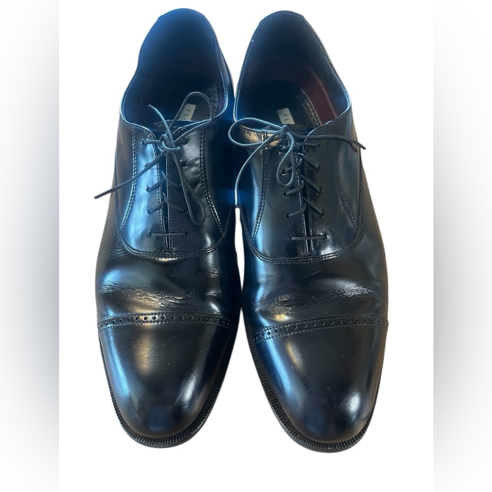 MENS FLORSHEIM BLACK LEATHER DRESS SHOES SIZE 12 PROM FORMAL WEDDING